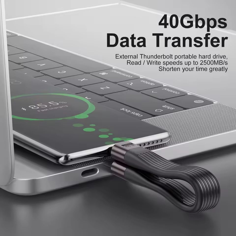 Asli Global Powerwire Key Flex Pd 240W (40g 8k) USB4.0-C To USB-C Keychain 13CM Cable |Black Asli Global Powerwire Key Flex Pd 240W (40g 8k) USB4.0-C To USB-C Keychain 13CM Cable |Black